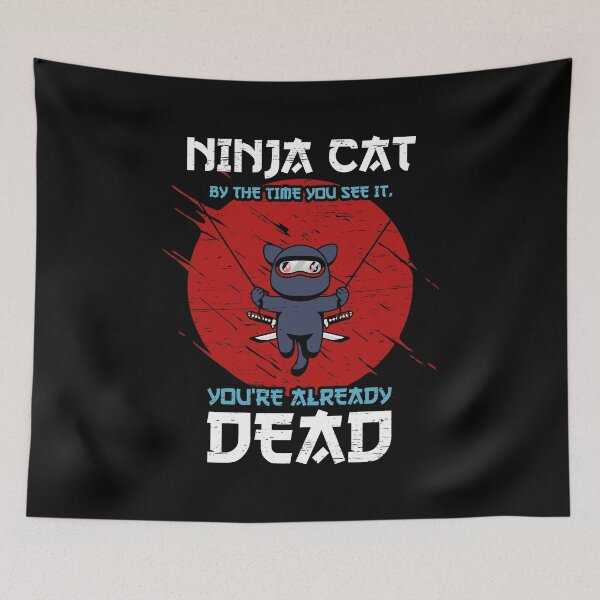 Item preview, Ninja Cat already Dead Funny and Cute Ninja Gift Cat Dead designed and sold by shirti.