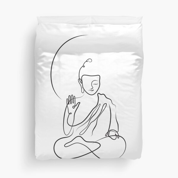 Item preview, Minimalistic One Line Art Zen Buddha Black and White designed and sold by beaumontavenue.
