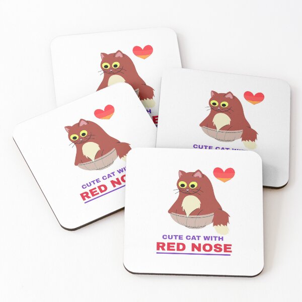 Item preview, Cute Cat With Red Nose designed and sold by Shilpa Gupta.