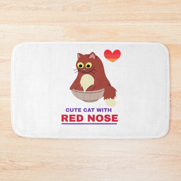 Item preview, Cute Cat With Red Nose designed and sold by Shilpa Gupta.