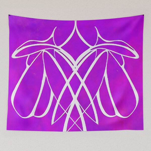 Item preview, Mum and Mum Line Drawing White On Lavender Pink designed and sold by taiche.