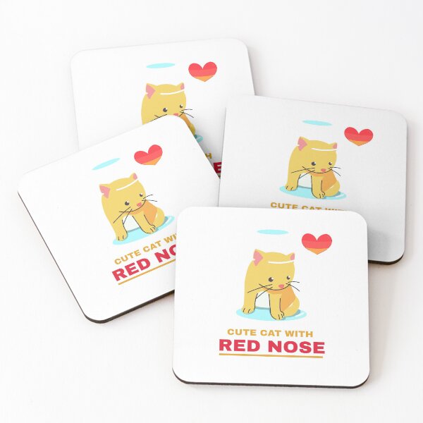 Item preview, Cute Cat With Red Nose designed and sold by Shilpa Gupta.