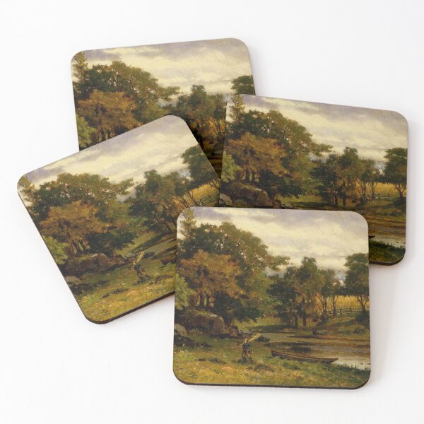 Item preview, Boat Moored Near Stream - Edward Bannister - c1879 designed and sold by CrankyOldDude.