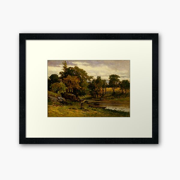 Item preview, Boat Moored Near Stream - Edward Bannister - c1879 designed and sold by CrankyOldDude.