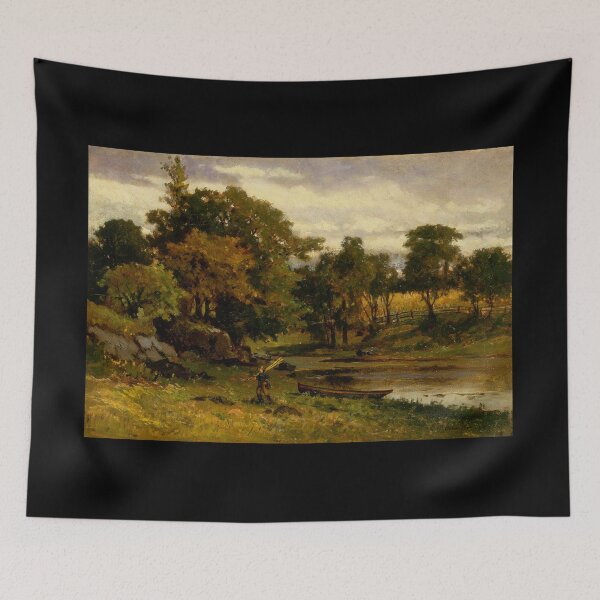 Item preview, Boat Moored Near Stream - Edward Bannister - c1879 designed and sold by CrankyOldDude.