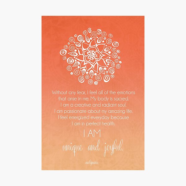 Sacral Chakra Affirmation Photographic Print