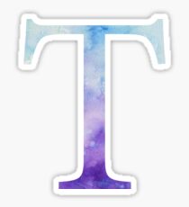 Blue Tau Watercolor Letter Sticker