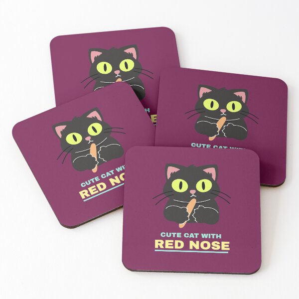 Item preview, Cute Cat With Red Nose designed and sold by Shilpa Gupta.