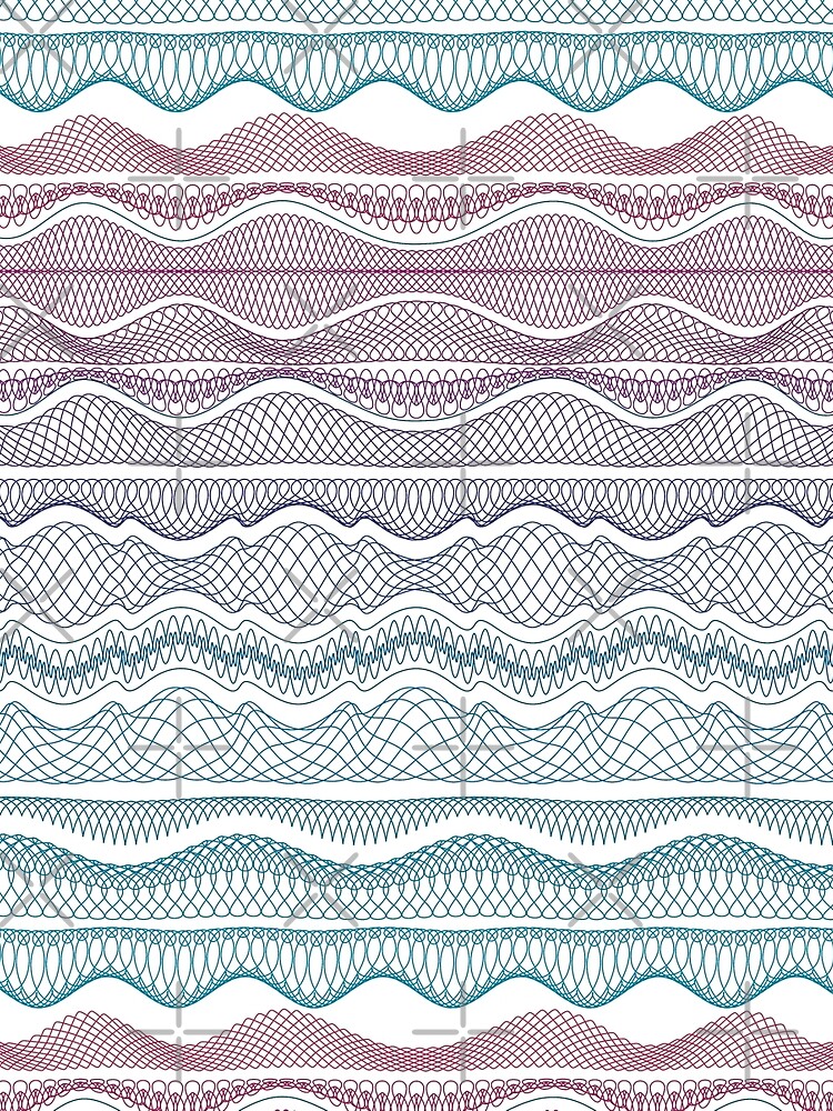 Thumbnail 4 of 4, Graphic T-Shirt, Guilloche Wave [Roufxis-Rb] designed and sold by RoufXis.