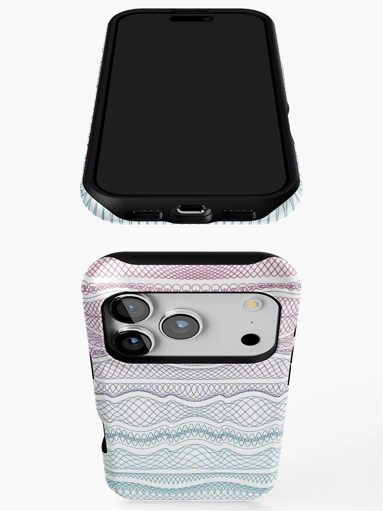 Thumbnail 3 of 4, iPhone Case, Guilloche Wave [Roufxis-Rb] designed and sold by RoufXis.