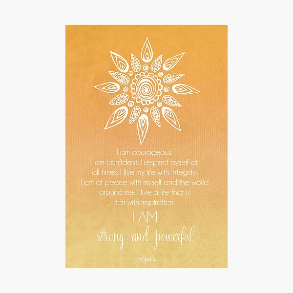 Solar Plexus Chakra Affirmation Photographic Print