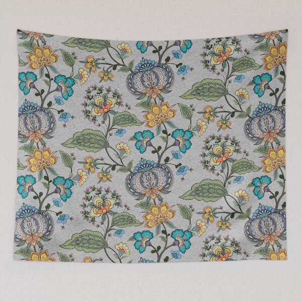 Item preview, vintage chintz flowers designed and sold by vidyaroul.