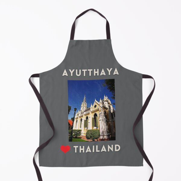 Item preview, Wat Niwet in Ayutthaya Thailand with blue sky and love heart designed and sold by NymphWareroom.