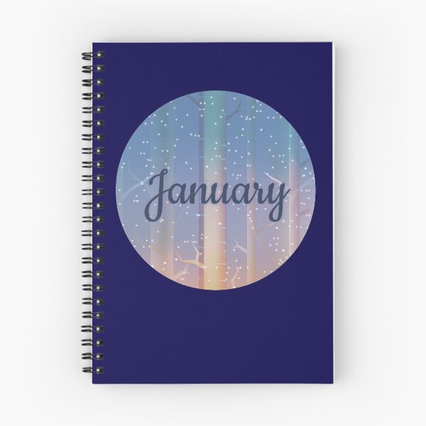 Item preview, January monthly design for journals & planners designed and sold by Quills-Nest.