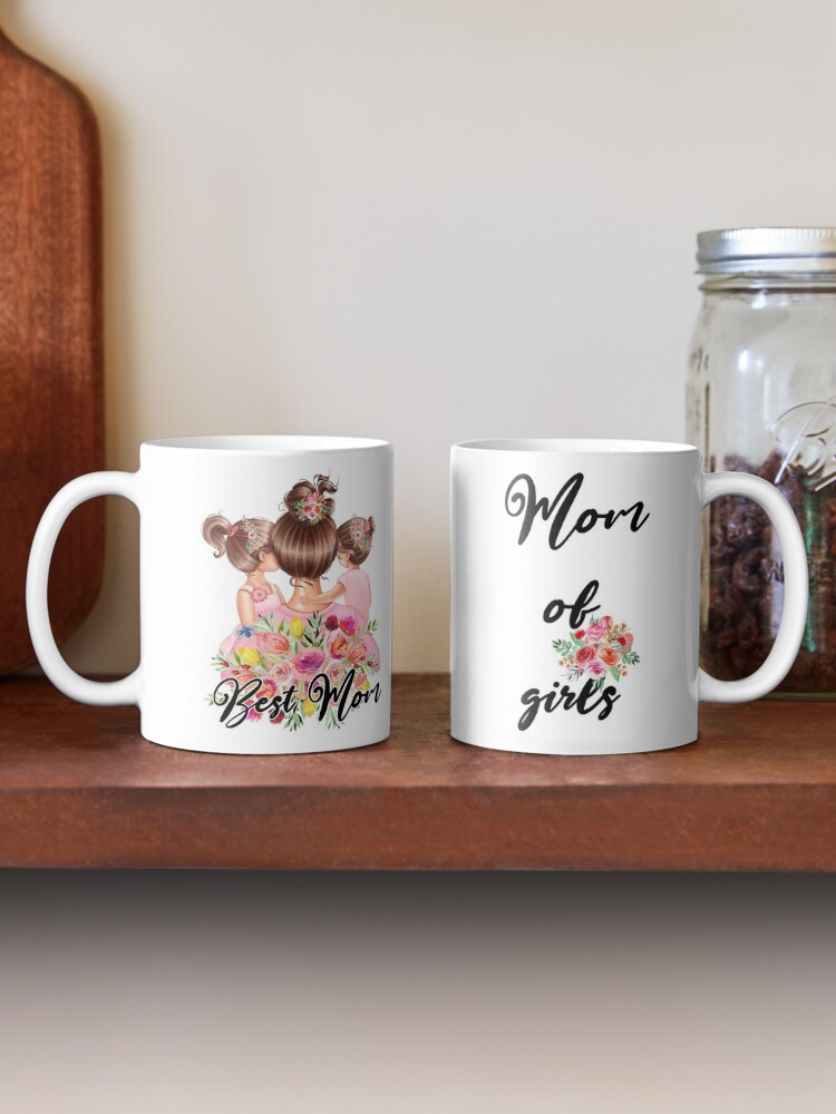 Mom Of 3 Girls Mug Funny Girl Mom Gifts Three Girls Coffee Cup Girl Mommy  Mother