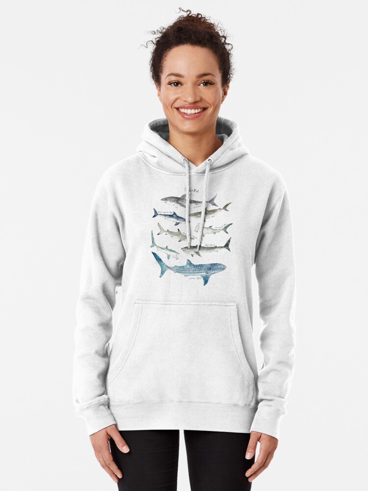 Thumbnail 2 of 5, Pullover Hoodie, Sharks - Landscape Format designed and sold by Amy Hamilton.