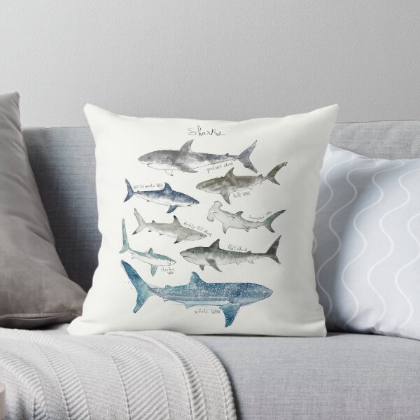 Absolutely Cool Animal & Animal Fun Designs Tribal Shark Fish Friend sea Animal Throw Pillow 18x18 Multicolor Absolutely Cool Animal & Animal Fun Designs Tribal Shark Fish Friend sea Animal Throw Pillow 18x18 Multicolor