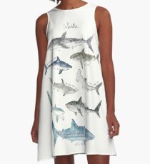 Sharks - Landscape Format A-Line Dress