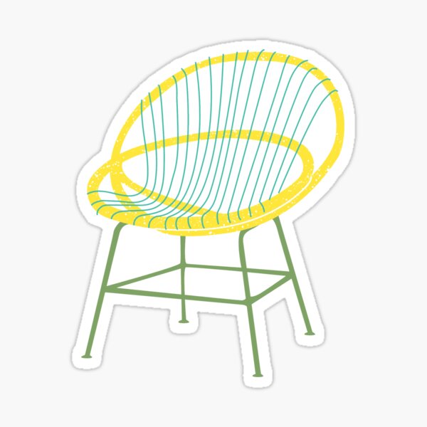 Midcentury Modern Cute Acapulco String Chair Hipster Architecture Interior Design Sticker