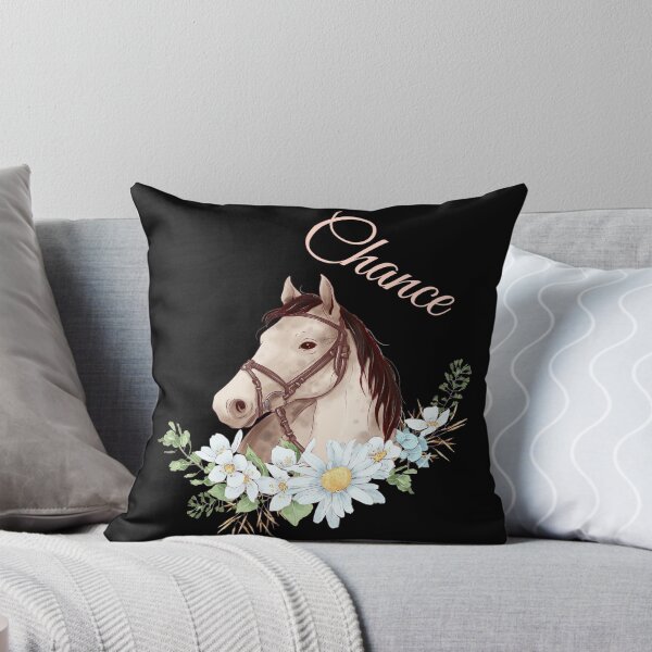 Item preview, Portrait of a White & Grey Horse Chance written in Caligraphy with Flowers Frame designed and sold by Xeuno.