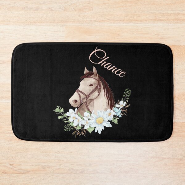 Item preview, Portrait of a White & Grey Horse Chance written in Caligraphy with Flowers Frame designed and sold by Xeuno.