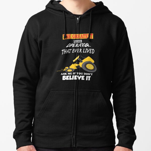 Front end loader with forks Zipped Hoodie