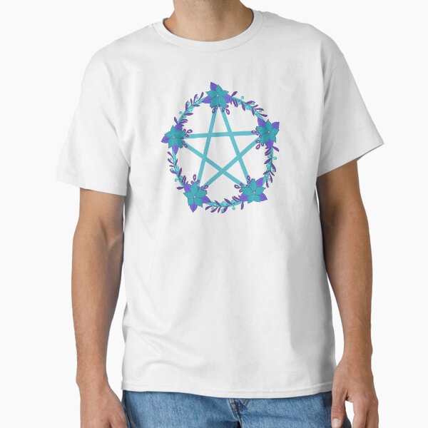 Item preview, Aqua Floral Pentacle Design Cheeky Witch® designed and sold by cheekywitch.
