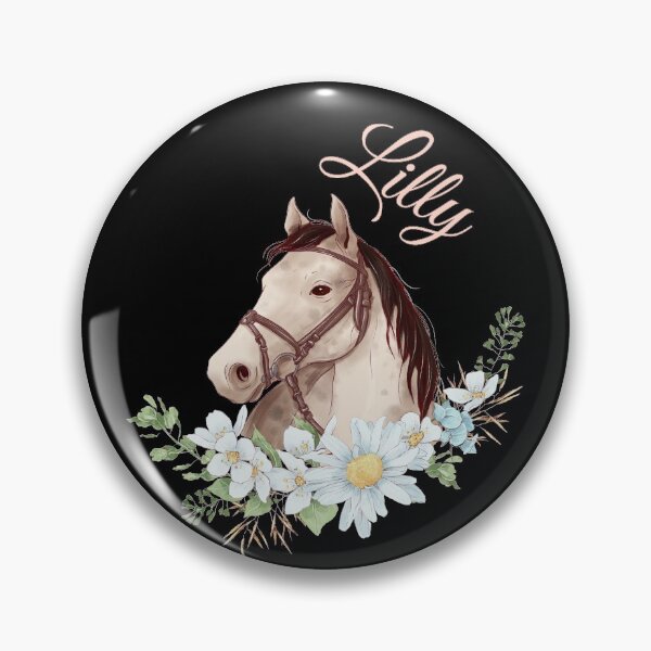 Item preview, Portrait of a White & Grey Horse Lilly written in Caligraphy with Flowers Frame designed and sold by Xeuno.