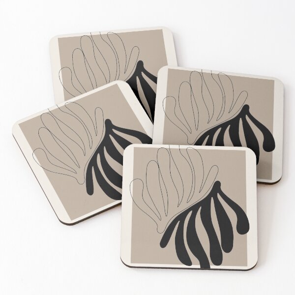 Item preview, Henri Matisse Flower. Paper Decoupes Art Beige, black back, Matisse Cutout's designed and sold by re-make-.