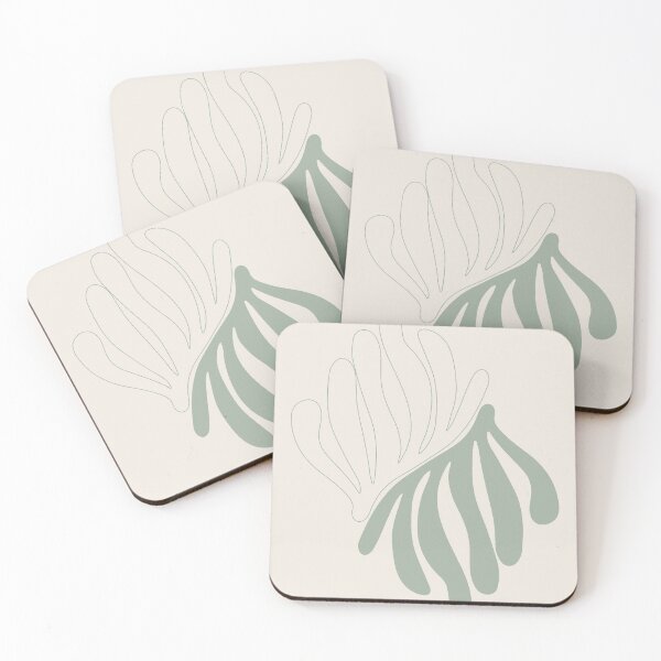 Item preview, Henri Matisse Flower. Paper Decoupes Art green, beige back, Matisse Cutout's designed and sold by re-make-.