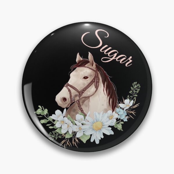 Item preview, Portrait of a White & Grey Horse Sugar written in Caligraphy with Flowers Frame designed and sold by Xeuno.