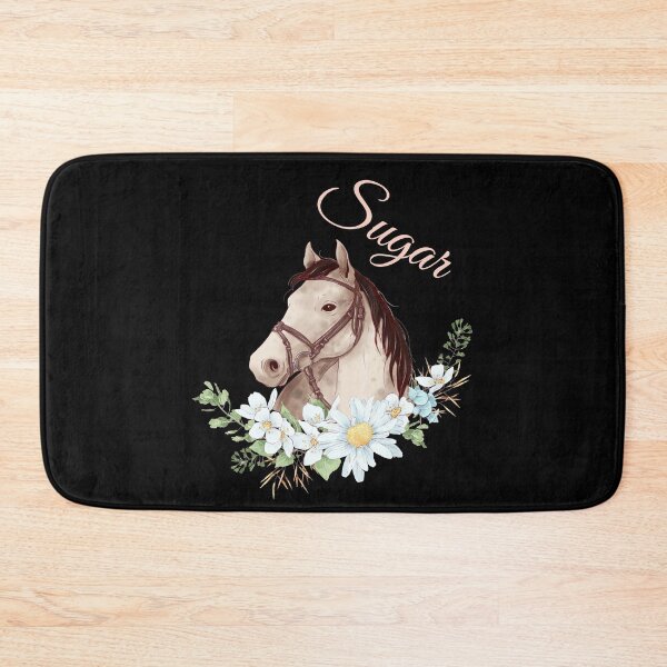 Item preview, Portrait of a White & Grey Horse Sugar written in Caligraphy with Flowers Frame designed and sold by Xeuno.