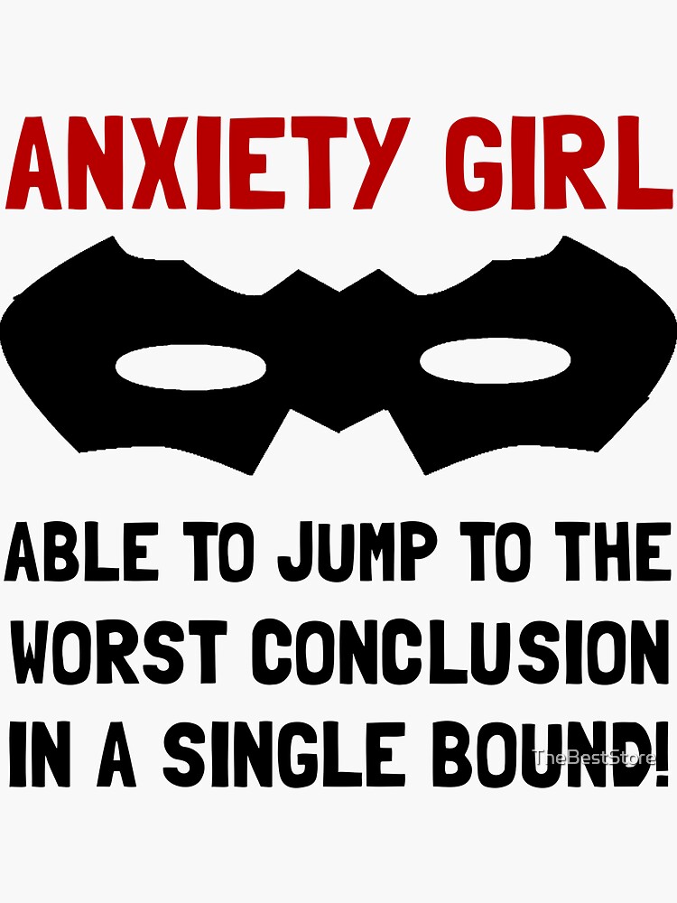 Thumbnail 3 of 3, Sticker, Anxiety Girl designed and sold by TheBestStore.