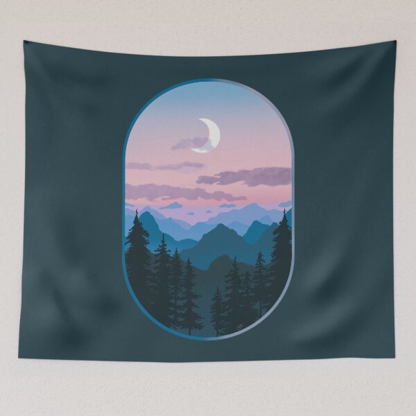 Item preview, View From the Window - Moonlit Mountains  // Digital Art designed and sold by creativebakergb.