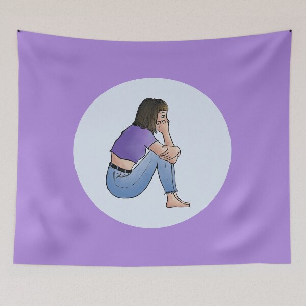 Item preview, thinking girl (with purple background) designed and sold by giuliacreation.
