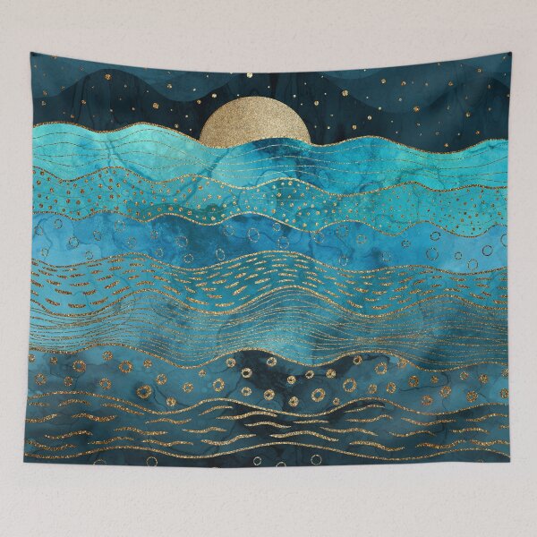 Item preview, Oceanic Night Sunset Blues designed and sold by maryedenoa.