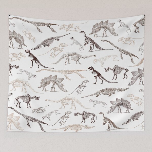 Item preview, Brown and beige dinosaur skeleton fossils pattern designed and sold by CynthiaGraphics.