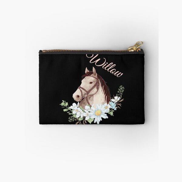 Item preview, Portrait of a White & Grey Horse Willow written in Caligraphy with Flowers Frame designed and sold by Xeuno.