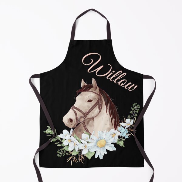 Item preview, Portrait of a White & Grey Horse Willow written in Caligraphy with Flowers Frame designed and sold by Xeuno.