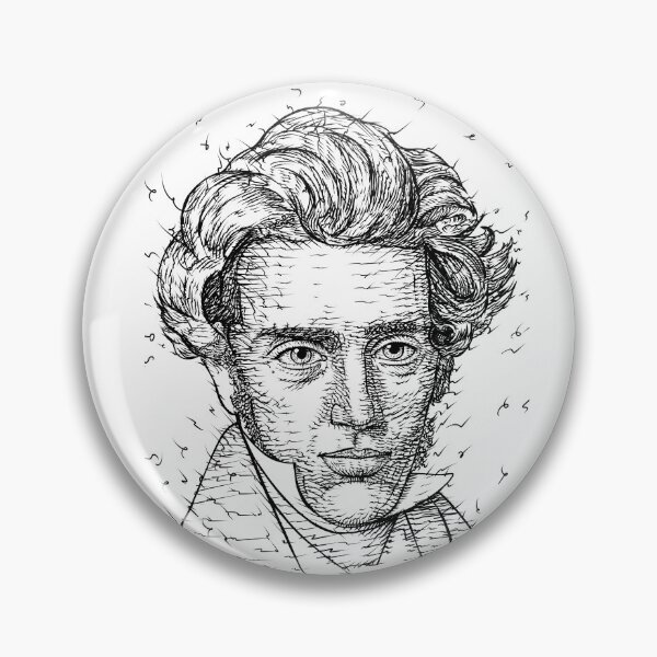 Item preview, SOREN KIERKEGAARD ink portrait .1 designed and sold by lautir.