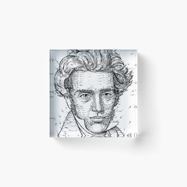 Item preview, SOREN KIERKEGAARD ink portrait .1 designed and sold by lautir.
