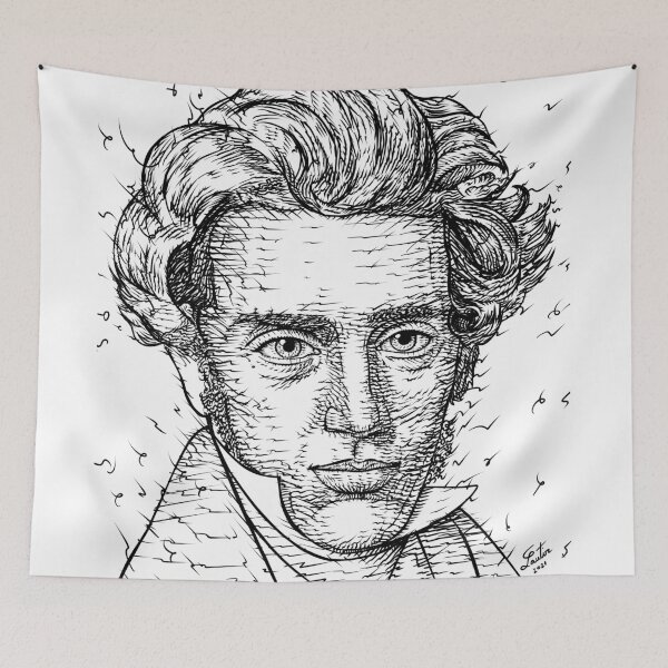 Item preview, SOREN KIERKEGAARD ink portrait .1 designed and sold by lautir.