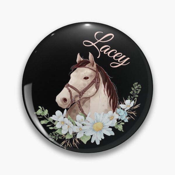 Item preview, Portrait of a White & Grey Horse Lacey written in Caligraphy with Flowers Frame designed and sold by Xeuno.