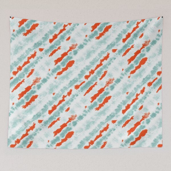 Item preview, Teal & Orange Strips Tie dye Print designed and sold by RSDigitalPrintDesign.