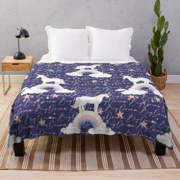 Item preview, Purple Cute unicorn over the rainbow print designed and sold by RSDigitalPrintDesign.
