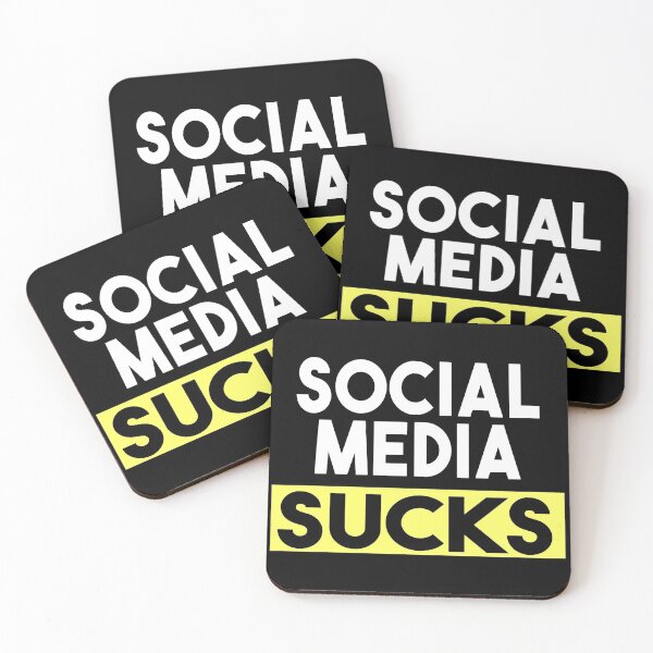 Item preview, social media sucks -yellow social media  designed and sold by joy4shirt.