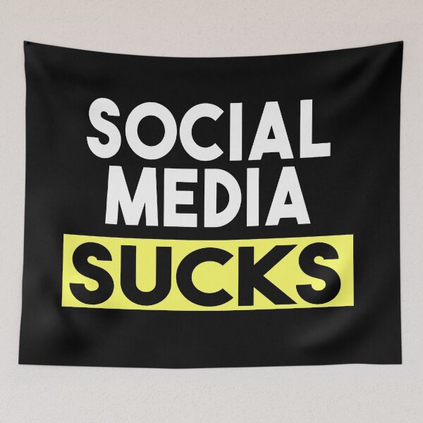 Item preview, social media sucks -yellow social media  designed and sold by joy4shirt.