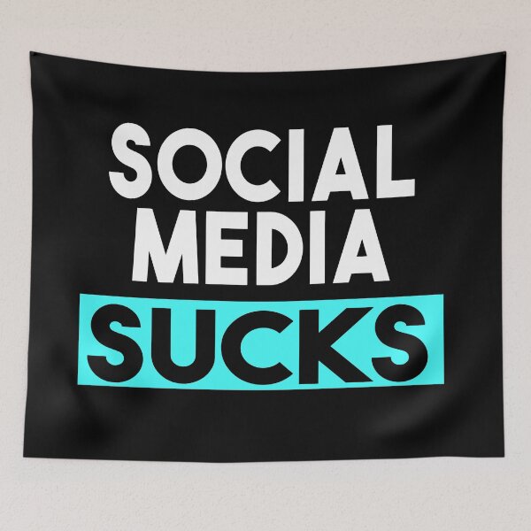 Item preview, social media sucks - blue social media  designed and sold by joy4shirt.