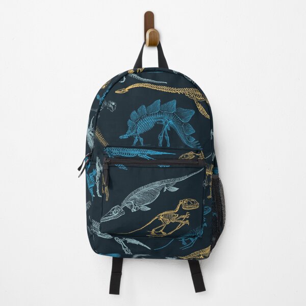 Item preview, Colorful yellow and blue dinosaur skeleton fossils pattern designed and sold by CynthiaGraphics.