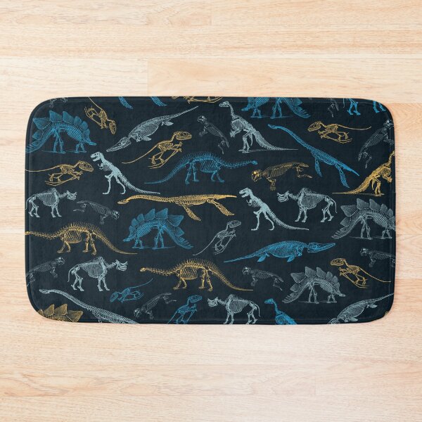 Item preview, Colorful yellow and blue dinosaur skeleton fossils pattern designed and sold by CynthiaGraphics.